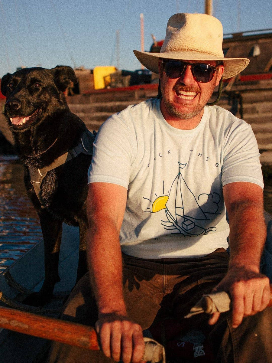 f*ck this I'm out - Sailboat Unisex Tee Light Blue