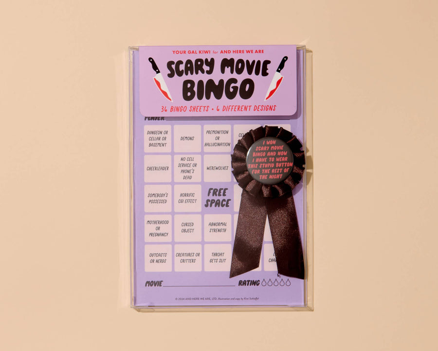 Halloween Cheesy Movie Bingo Game by Your Gal Kiwi—Scary (Halloween)