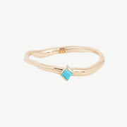 Single Cobble Gemstone Ring - Organic Band - Made in NYC