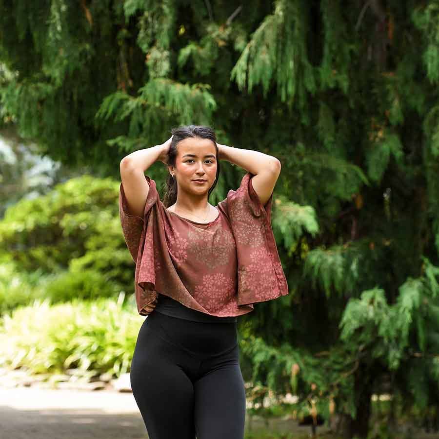 Women's Crop Top Lightweight Cotton Blouse | Autumn Breeze