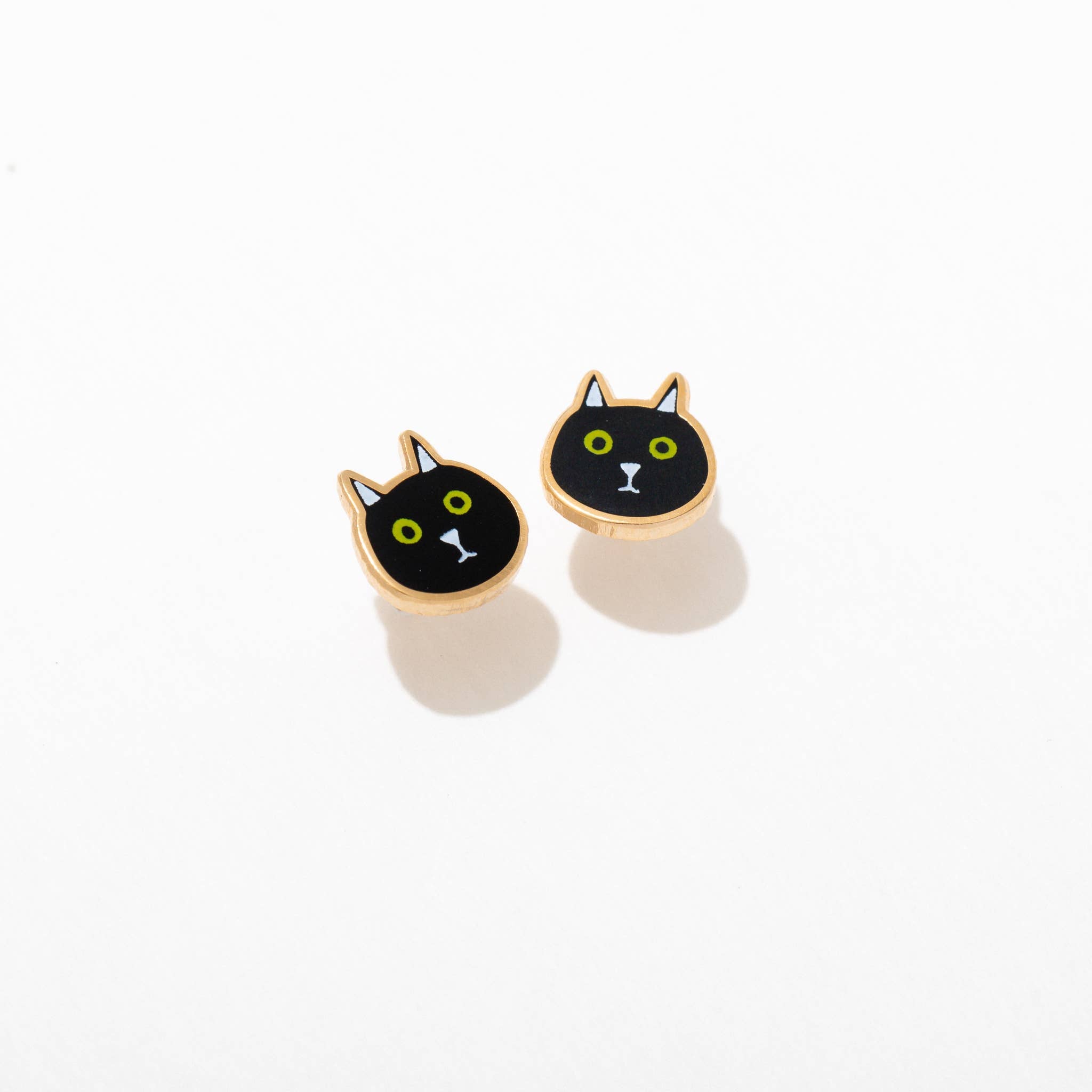 Cat Enamel Stud Earrings