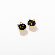 Cat Enamel Stud Earrings