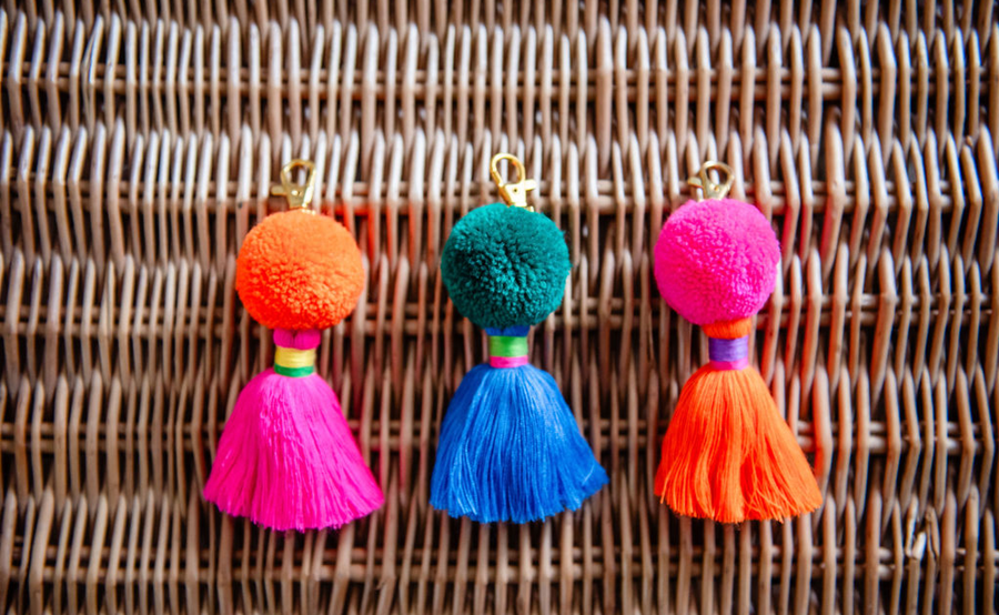Pom Pom and Tassel Bag Charm