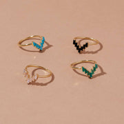 Chevron Gemstone Ring