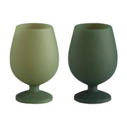 Sage + olive | stemm | silicone unbreakable wine glasses