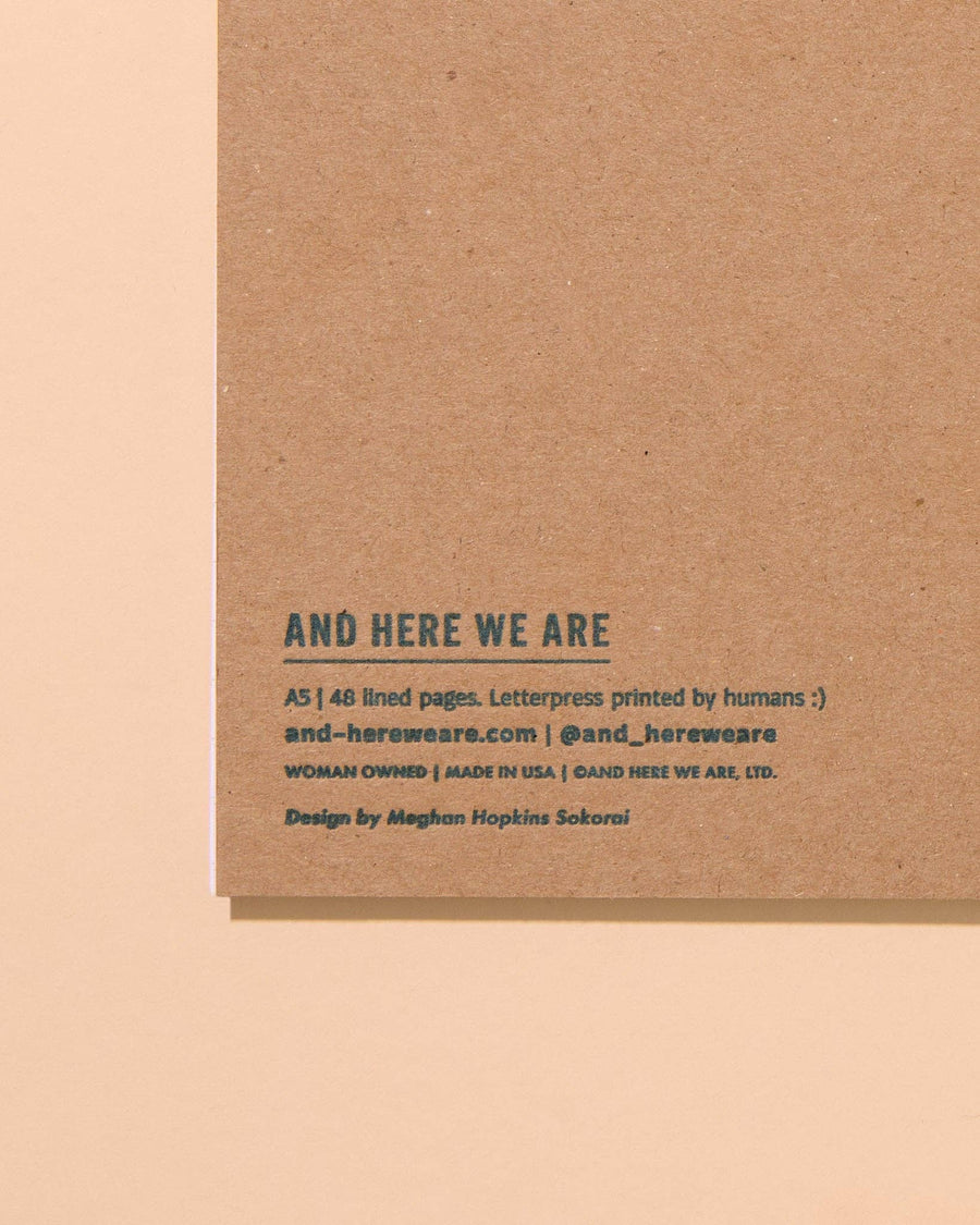 Coneflower Wildflower Letterpress Spiral A5 Notebook - Made in USA - Outdoor, Hiking, Gardening - Back to School, Christmas Gift