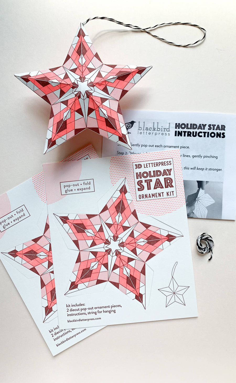 Geometric star DIY ornament kit