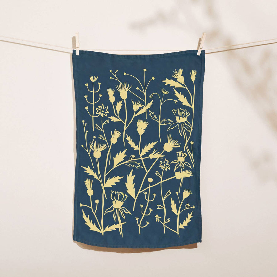 Wild Weeds Linen Tea Towel