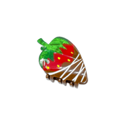 Mini Chocolate Covered Strawberry Hair Claw Clip