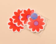 Blume Letterpress Vellum Coasters - Red (Set of 4) - Made in USA, Flower, Floral, Spring, Summer - Christmas Gift, Stocking Stuffer