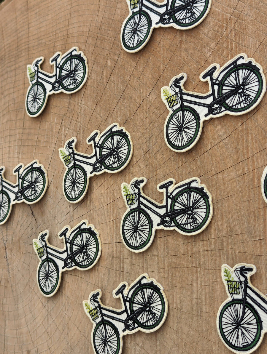 Patch | bike with fern | iron-on patch