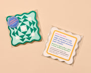 Kaleidoscope Letterpress Vellum Coasters - Green/Aqua (set of 4) - Made in USA -  - Stocking stuffer, Holiday, Gift Guide