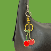 Cherries Enamel Bag Charm & Keychain