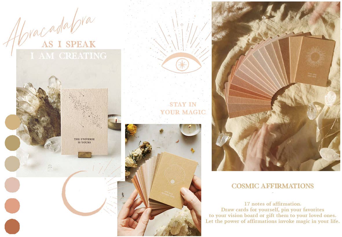COSMIC AFFIRMATIONS - CARD SET - 17 CARDS IN A SET - ORACLE