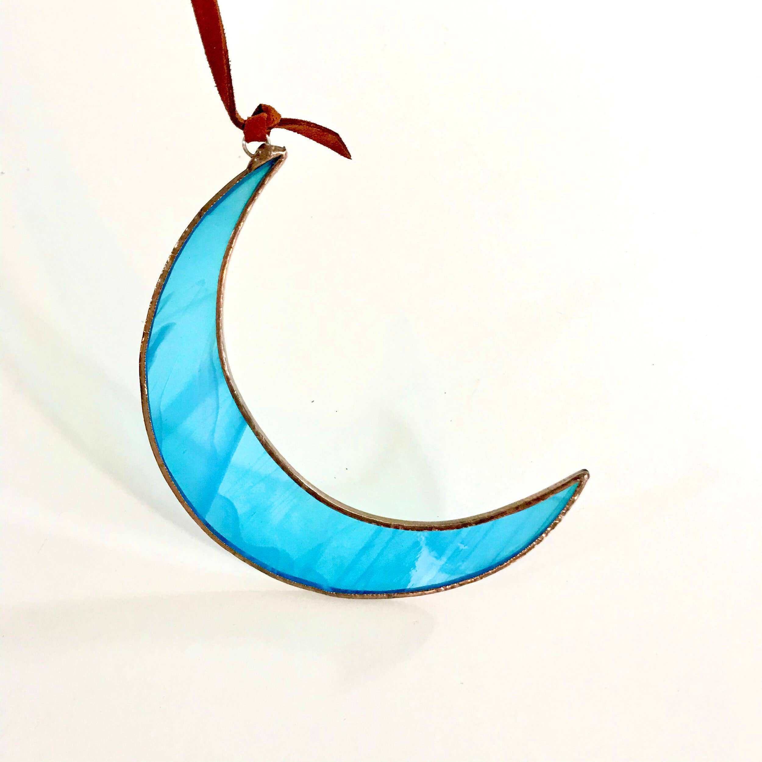 Stained Glass Crescent Moon 4"