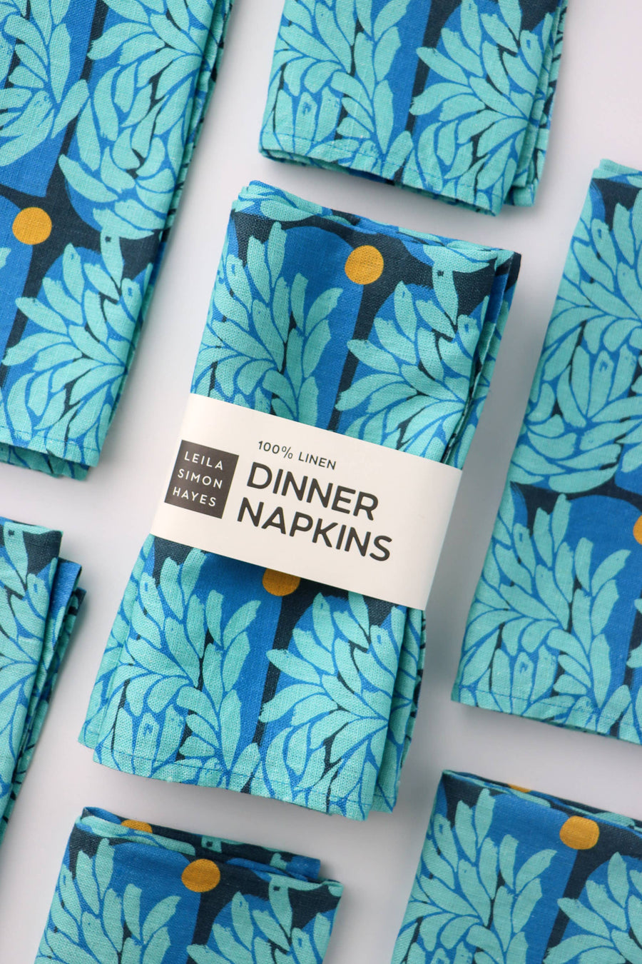 Murmuration linen napkin, blue, SET OF 4