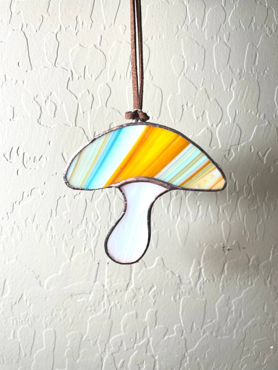 Stained Glass Magic Mushroom Ornament (Southwest)