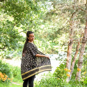 Black Modern Women's Kimono Robe - Beach Coverup | Mansa