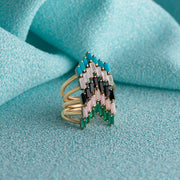 Chevron Gemstone Ring