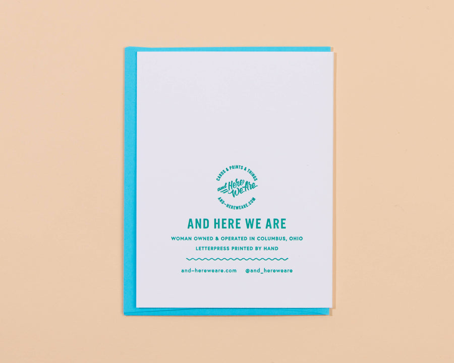 Hanukkah Sameach Menorah Letterpress Greeting Card- Made in USA