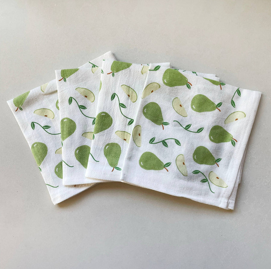 Cotton cloth napkins SET OF 4 -Pears