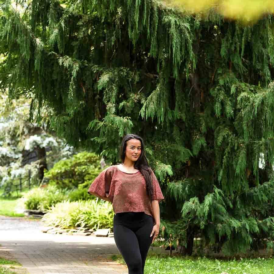 Women's Crop Top Lightweight Cotton Blouse | Autumn Breeze