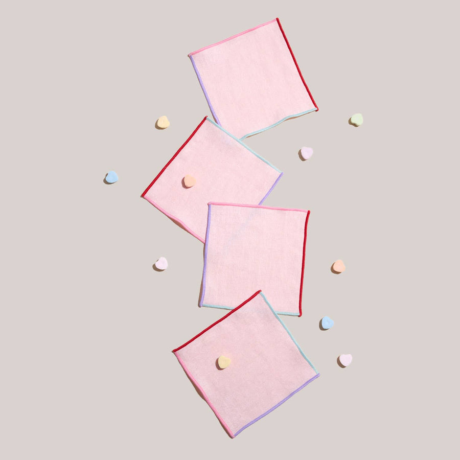Candy Crush Linen Cocktail Napkins | Set of 4
