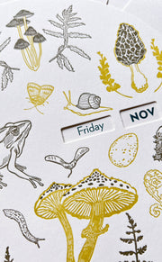 Forest floor letterpress perpetual calendar