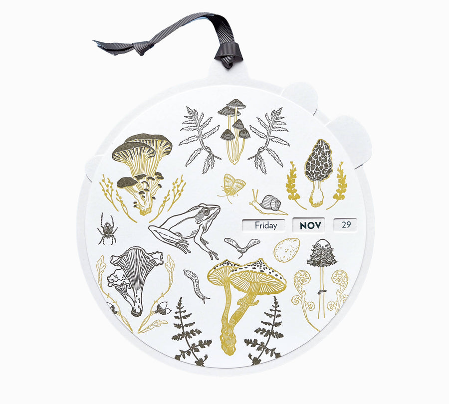 Forest floor letterpress perpetual calendar