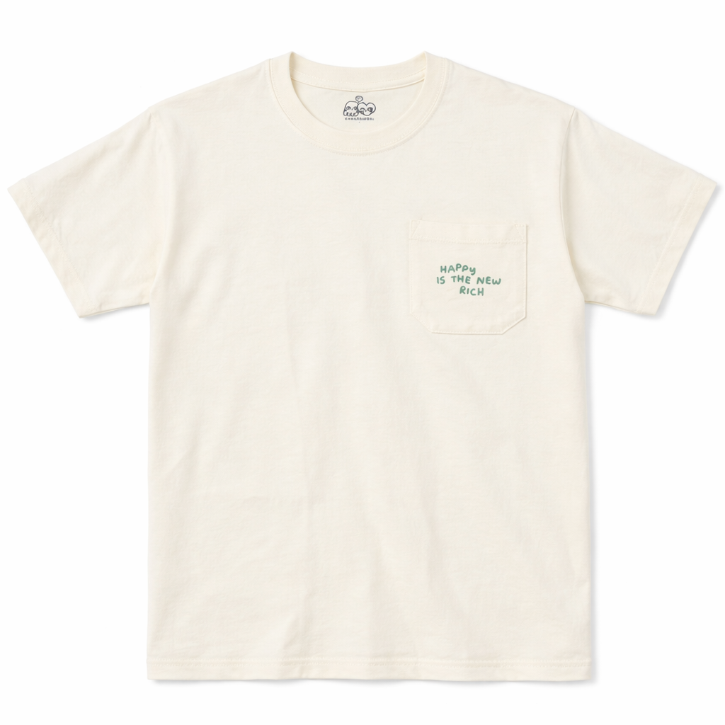 Happy is the New Rich Oversized Pocket Tshirt