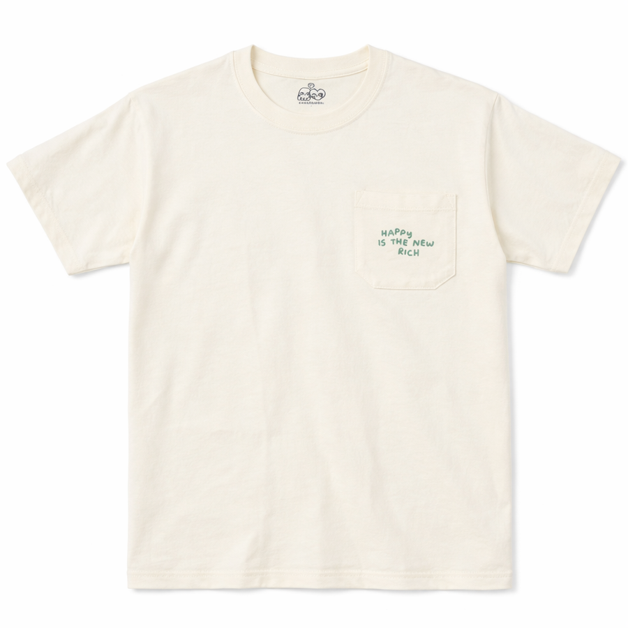 Happy is the New Rich Oversized Pocket Tshirt