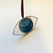 Stained Glass Evil Eye Ornament (Dark Smokey)