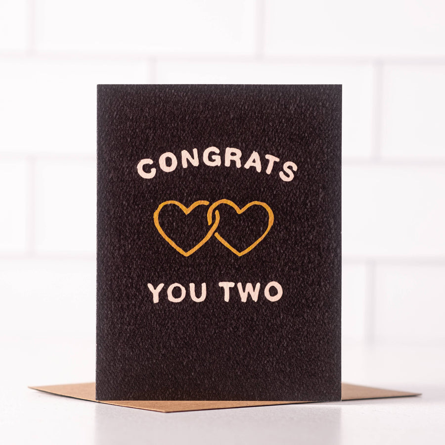 Congrats You Two - Simple Minimalist Engagement Card