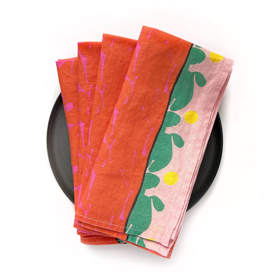 Along The Path linen napkin, SET OF 4