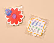 Blume Letterpress Vellum Coasters - Red (Set of 4) - Made in USA, Flower, Floral, Spring, Summer - Christmas Gift, Stocking Stuffer