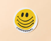 COOOOOOOOL Smiley Face Clear Vinyl Sticker - Holiday Gift Stocking Stuffer
