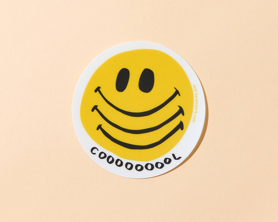 COOOOOOOOL Smiley Face Clear Vinyl Sticker - Holiday Gift Stocking Stuffer