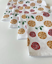 Cotton cloth napkins SET OF 4 -Pomegranate and Orange
