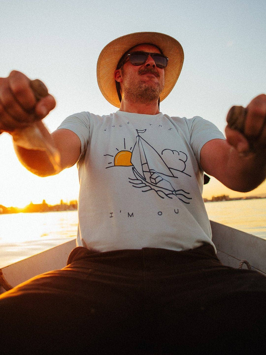 f*ck this I'm out - Sailboat Unisex Tee Light Blue