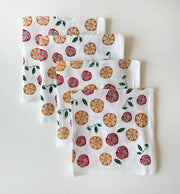 Cotton cloth napkins SET OF 4 -Pomegranate and Orange