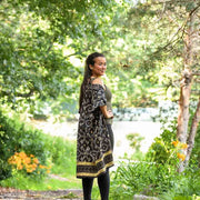 Black Modern Women's Kimono Robe - Beach Coverup | Mansa