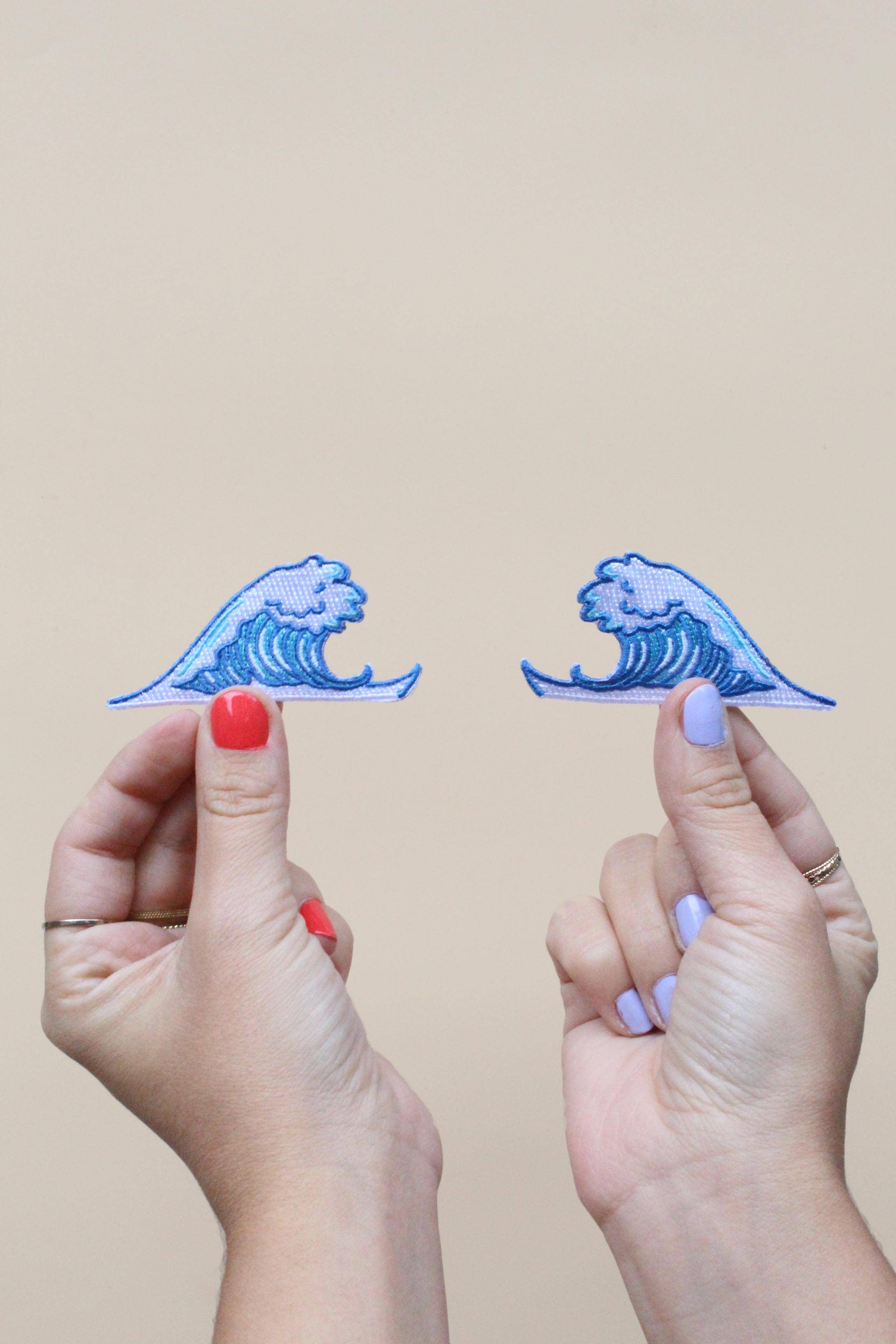 Wave duo iron-on patch