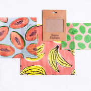 Fruit print Beeswax wrap set 3 pack