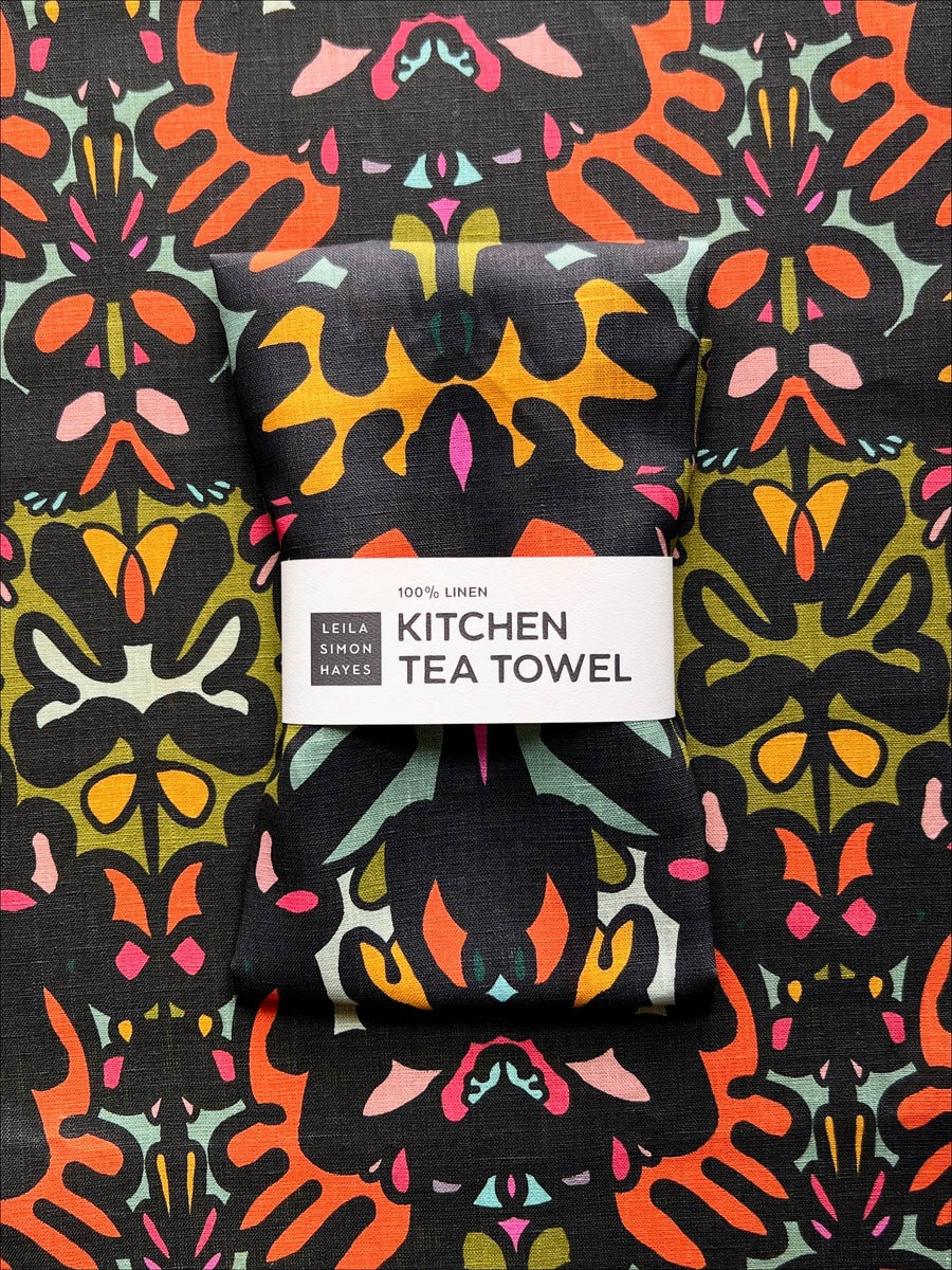 Damask Tea Towel, warm