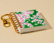 Letterpress Mini Notebook Bag Charm—Aster (Floral)