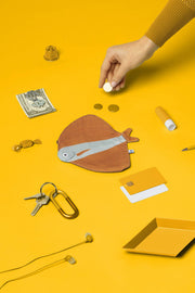 Fanfish purse, organizer, pouch - 100% cotton