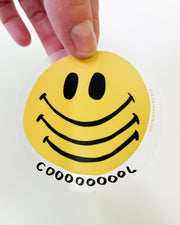 COOOOOOOOL Smiley Face Clear Vinyl Sticker - Holiday Gift Stocking Stuffer