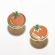 Tomato Enamel Stud Earrings