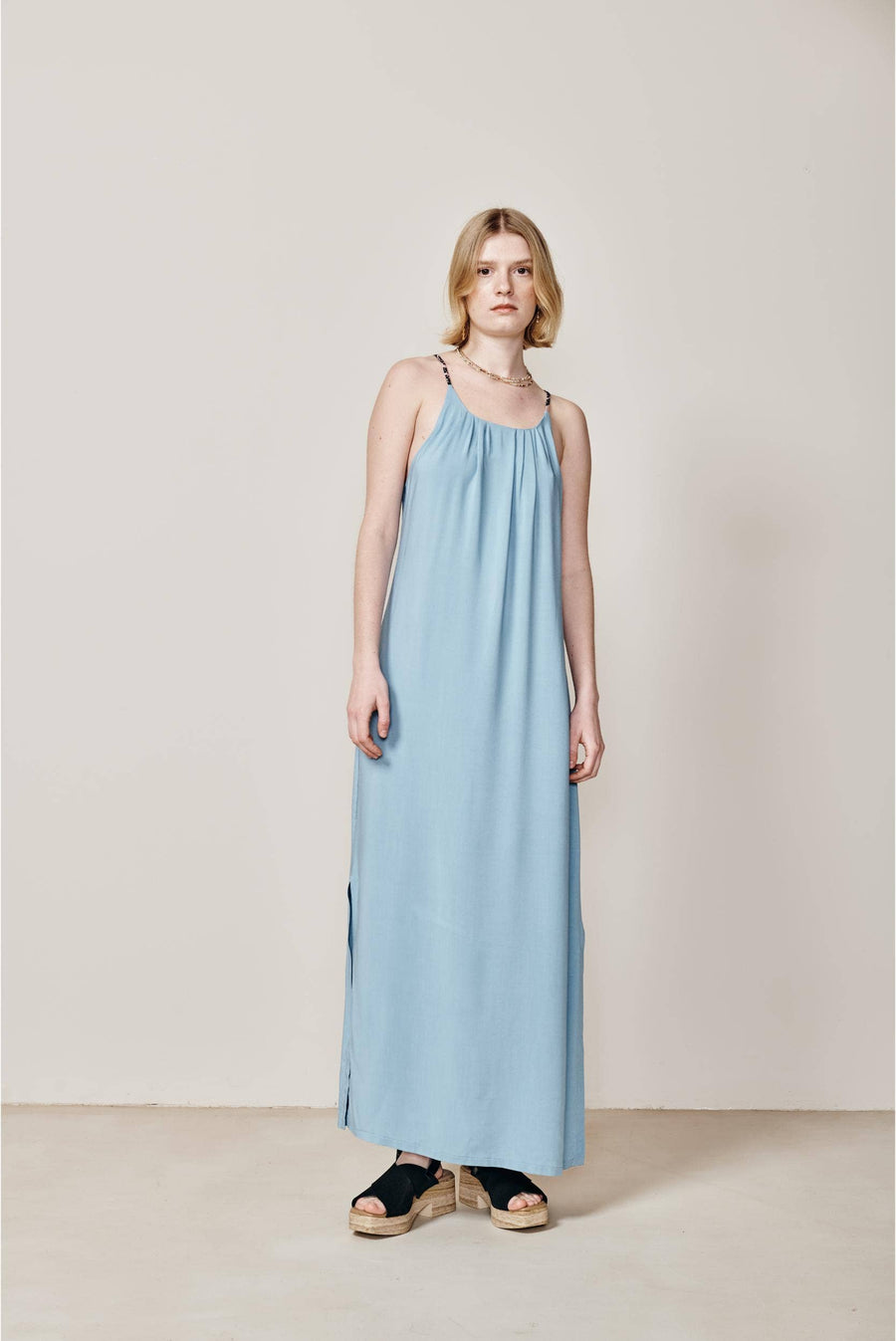 San Lucar Light Blue Halter Dress