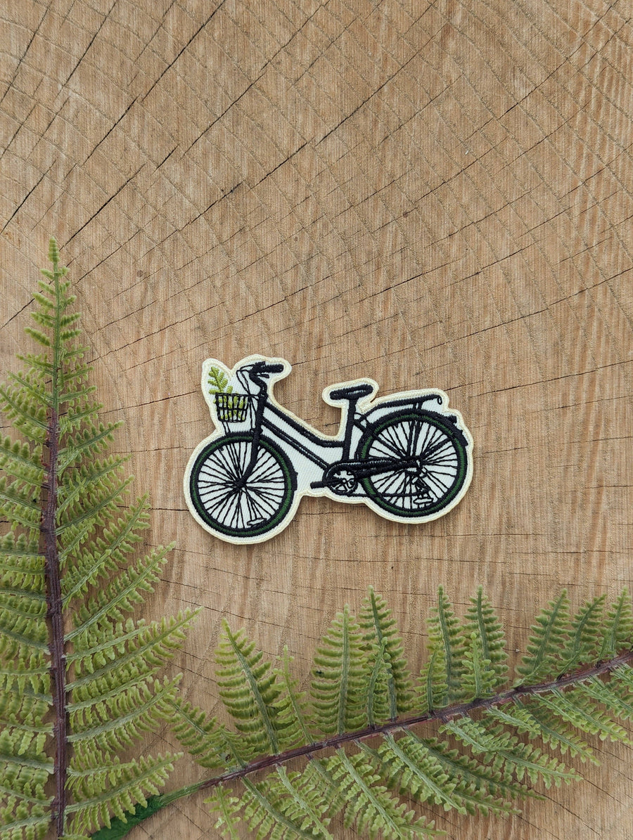 Patch | bike with fern | iron-on patch